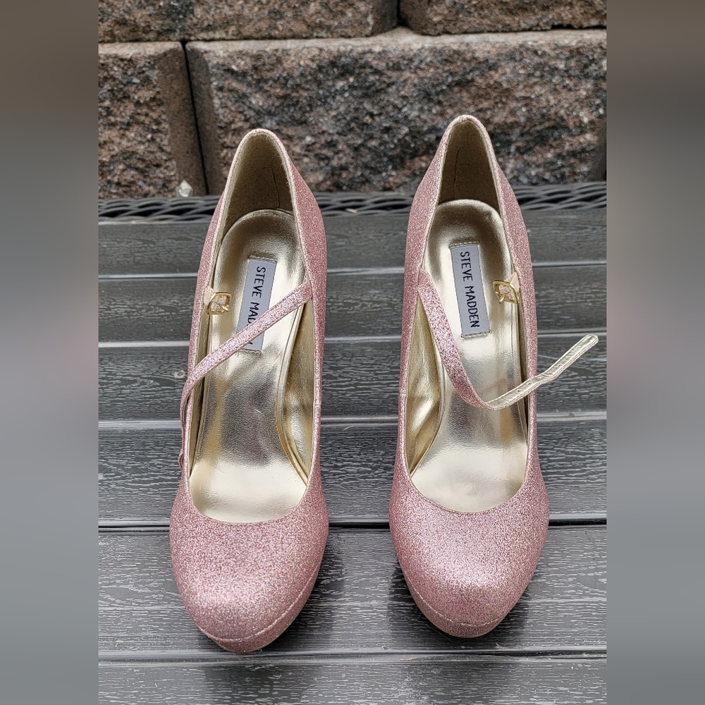 Glitter Pink 5 1/2 inch, Size 10 Steve Madden High Heel Shoes